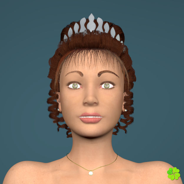 Hair bun top with ringlets low poly Low-poly 3D model_19