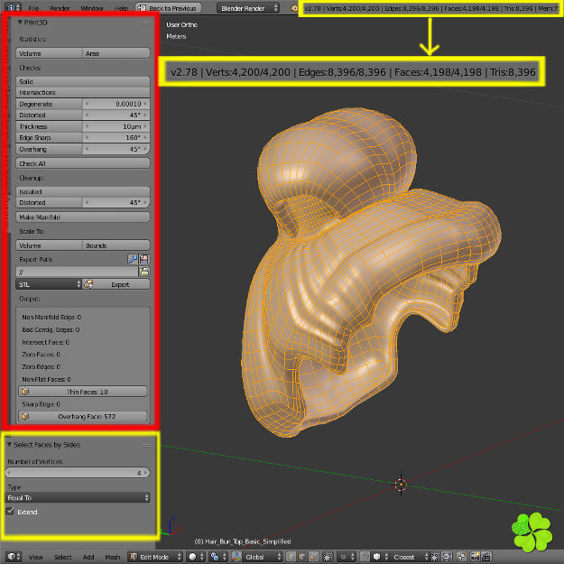 Hair bun top with ringlets low poly Low-poly 3D model_50