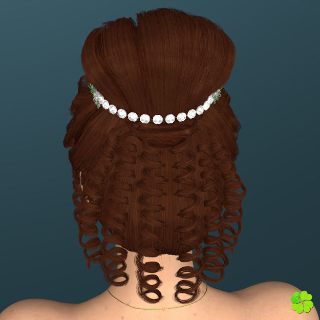 Hair bun top with ringlets low poly Low-poly 3D model_12