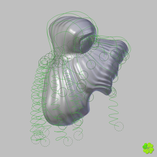 Hair bun top with ringlets low poly Low-poly 3D model_61