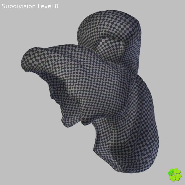 Hair bun top with ringlets low poly Low-poly 3D model_70