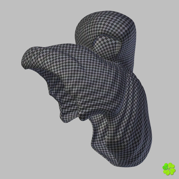 Hair bun top with ringlets low poly Low-poly 3D model_69
