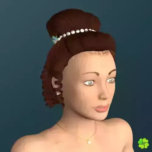 Hair bun top with ringlets low poly Low-poly 3D model Hair bun top with ringlets low poly Low-poly 3D model