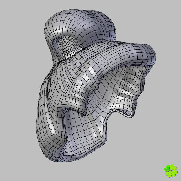 Hair bun top with ringlets low poly Low-poly 3D model_36