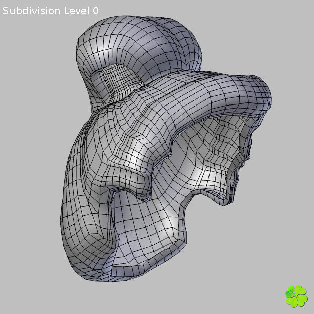 Hair bun top with ringlets low poly Low-poly 3D model_37