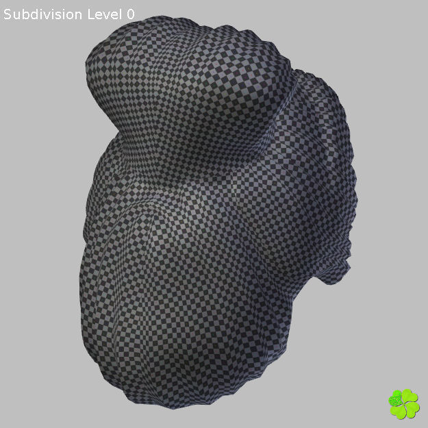 Hair bun top with ringlets low poly Low-poly 3D model_68