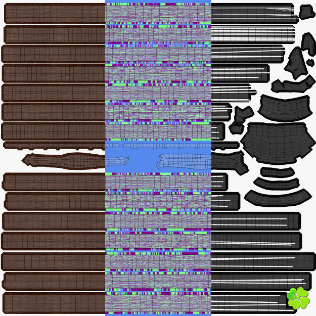 Hair bun top with ringlets low poly Low-poly 3D model_72