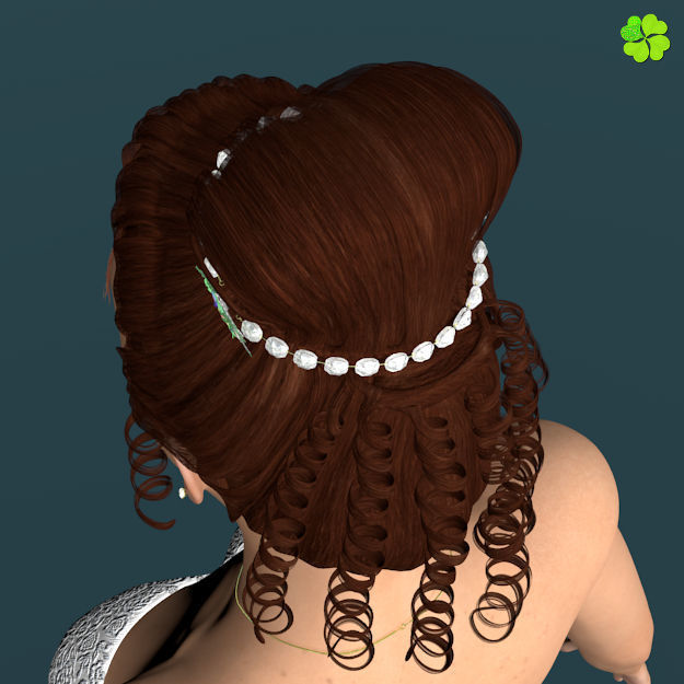 Hair bun top with ringlets low poly Low-poly 3D model_22