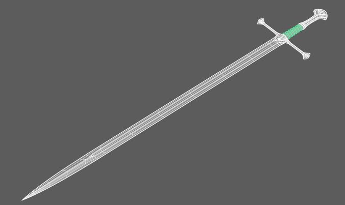 LowPoly Sword from Lord of the Rings Low-poly 3D model