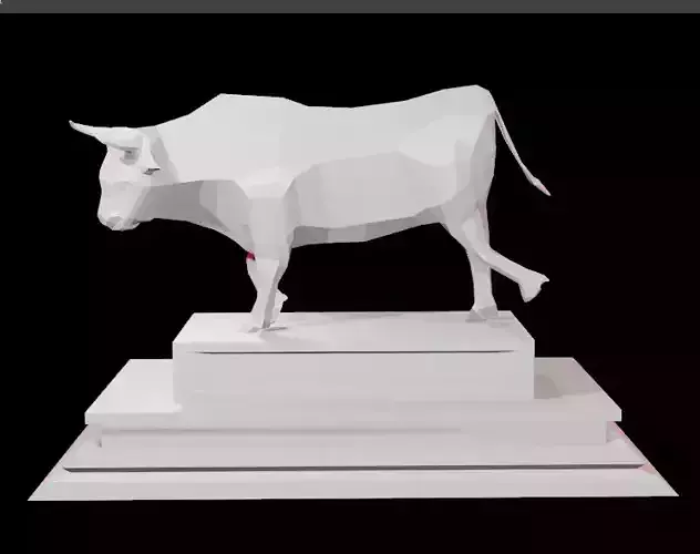 Cow Sculpture - Mobile Game Asset 