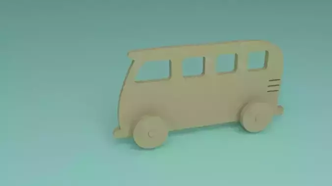 toy wooden campbus 2d