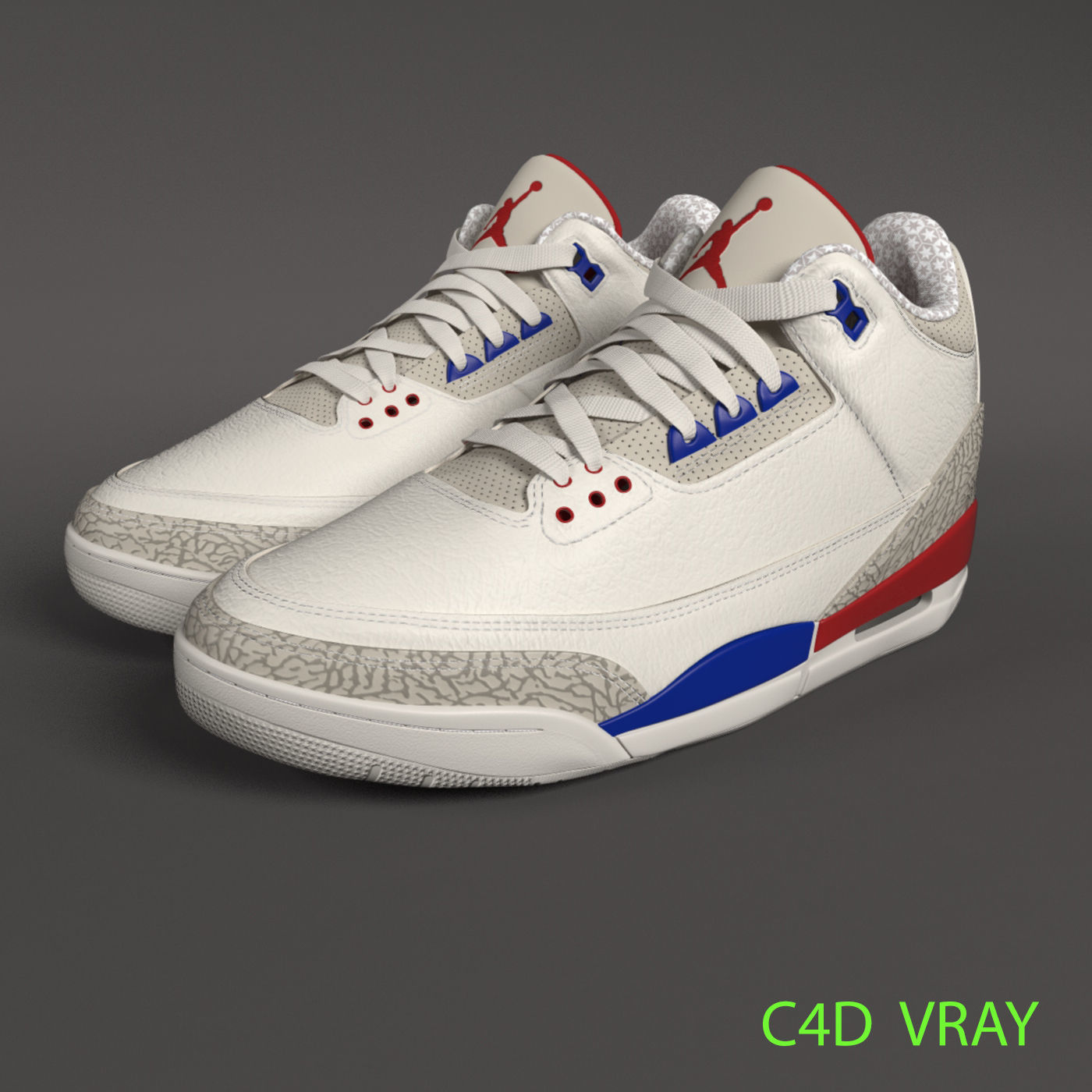 Air Jordan 3 Retro PBR 3D model_2