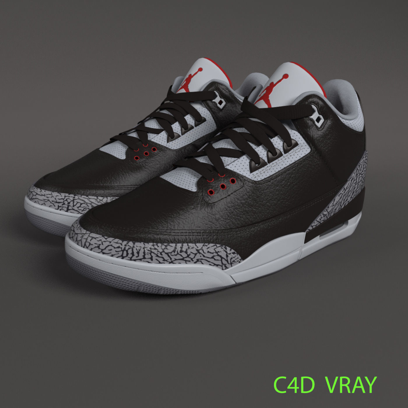 Air Jordan 3 Retro PBR 3D model_2