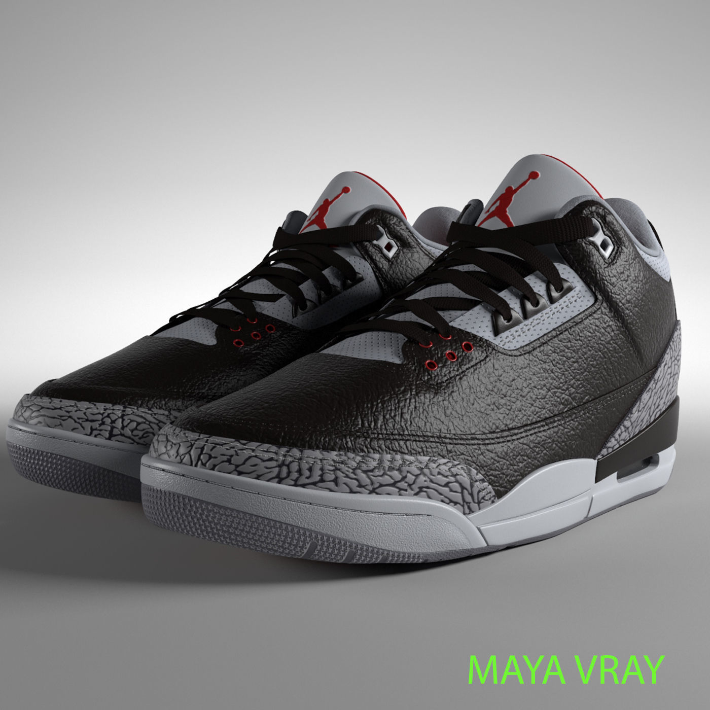 Air Jordan 3 Retro PBR 3D model_3