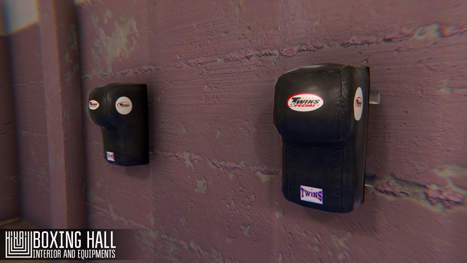 Boxing hall - interior and equipments Low-poly 3D model_10