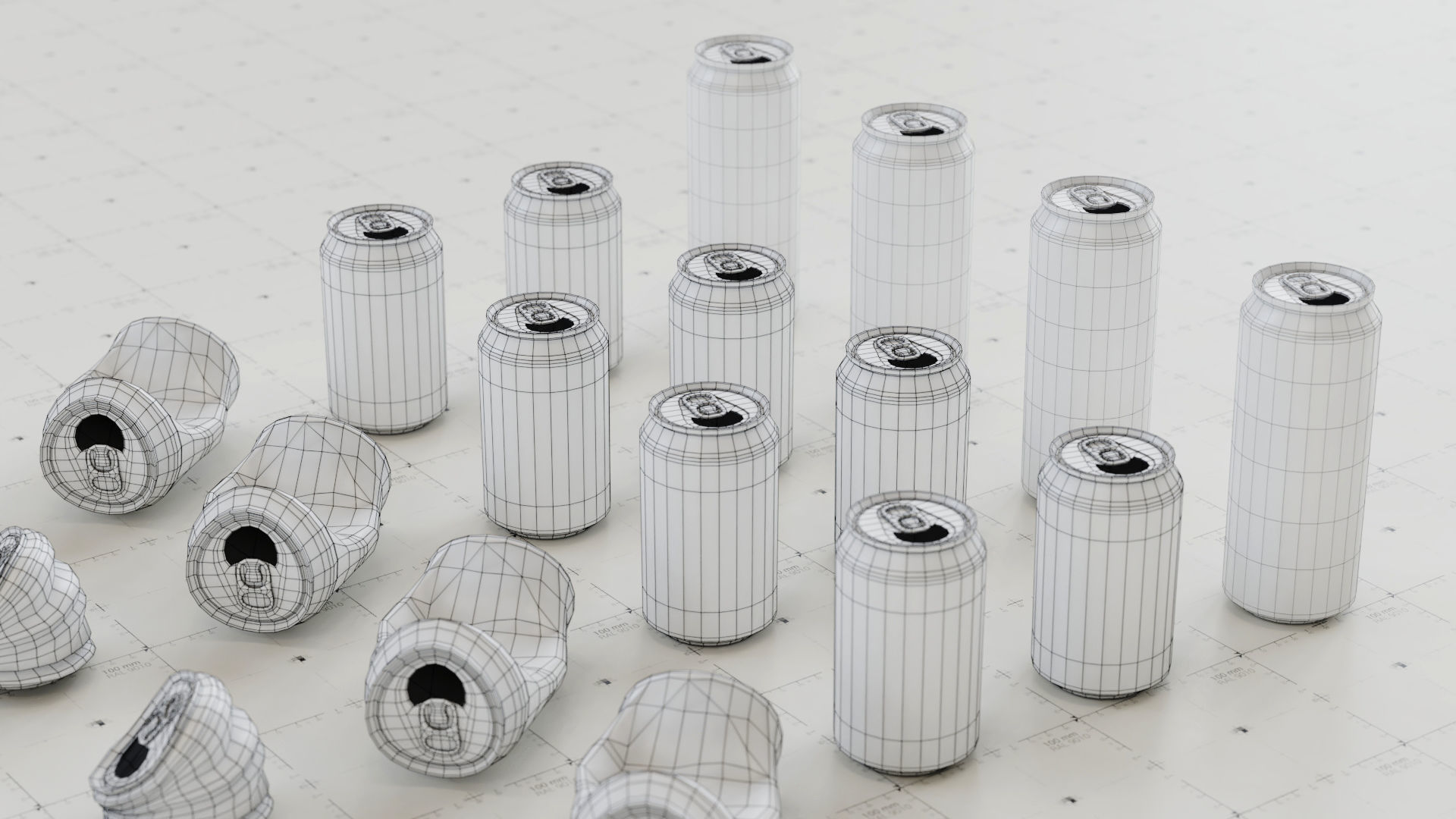 Trash Cans Garbage 24 Types - 3D Asset Kit PBR Low-poly 3D model_15