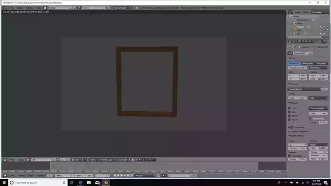 Wooden Low-Poly Picture Frame Free low-poly 3D model