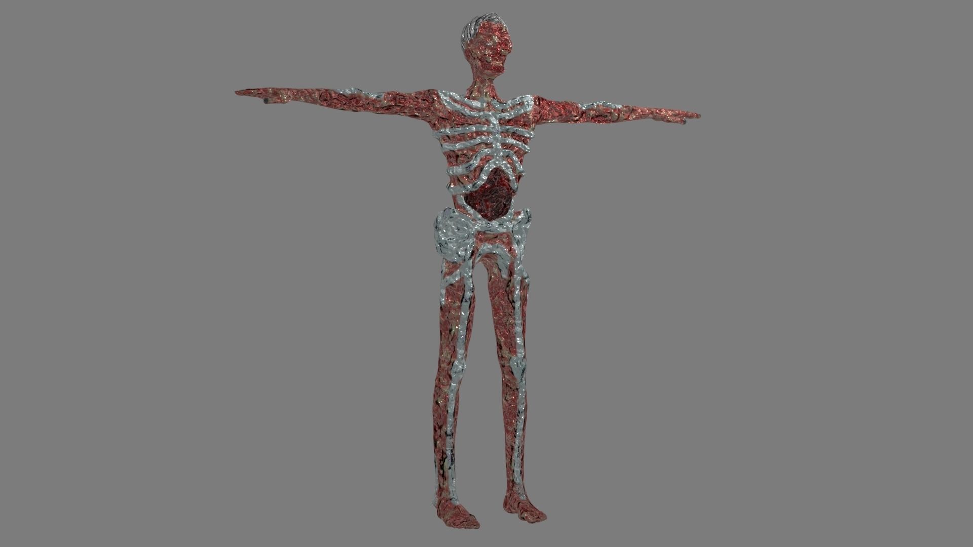Undead human skeleton 3D model_3