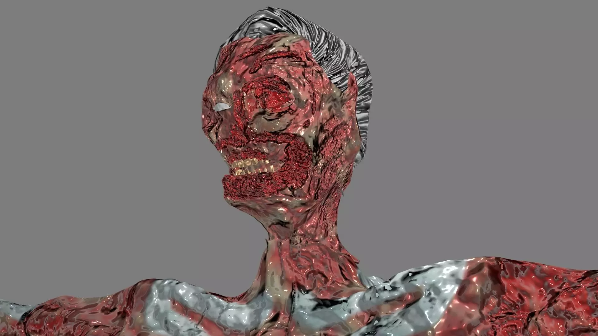 Undead human skeleton 3D model_0