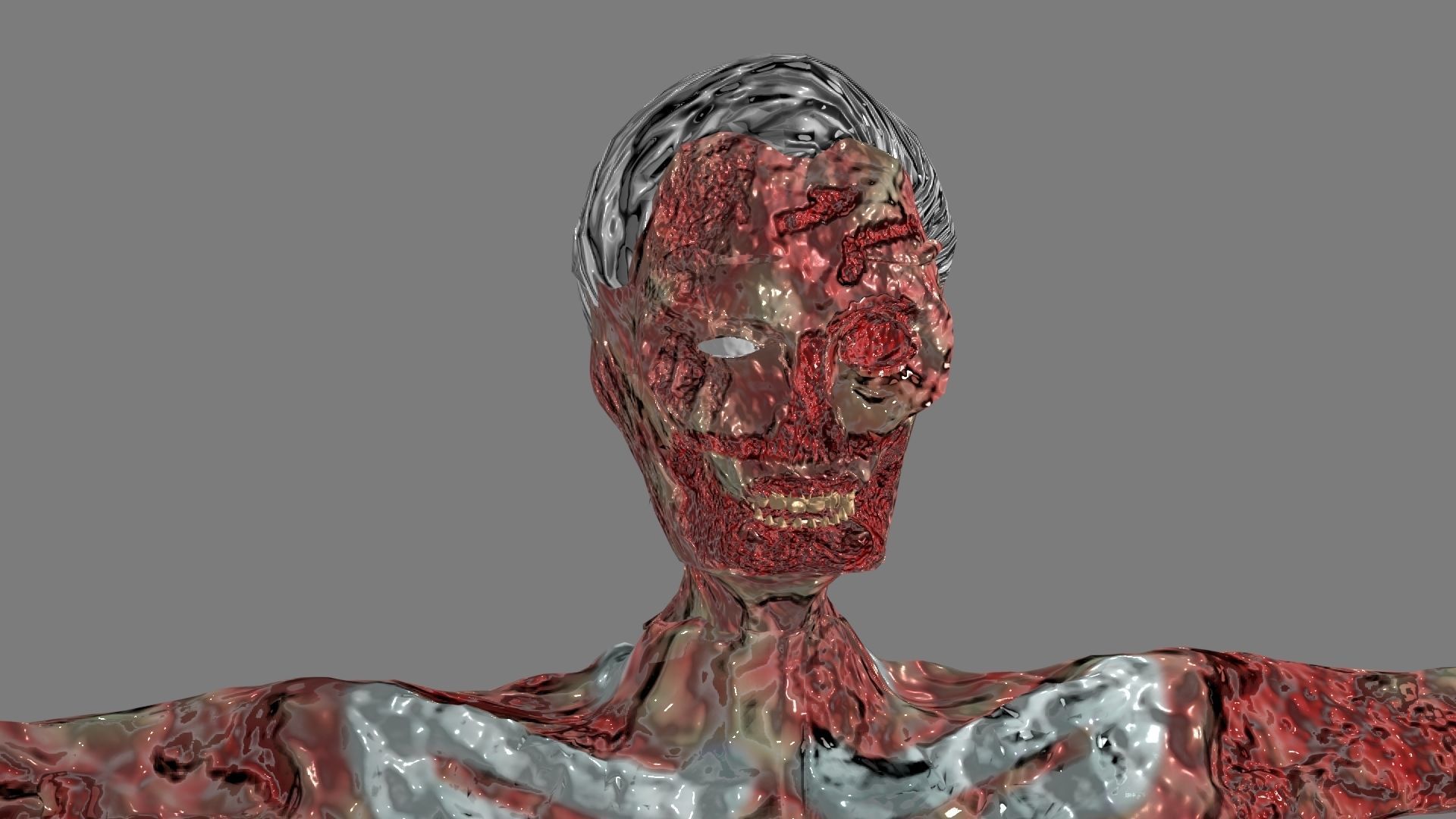 Undead human skeleton 3D model_1