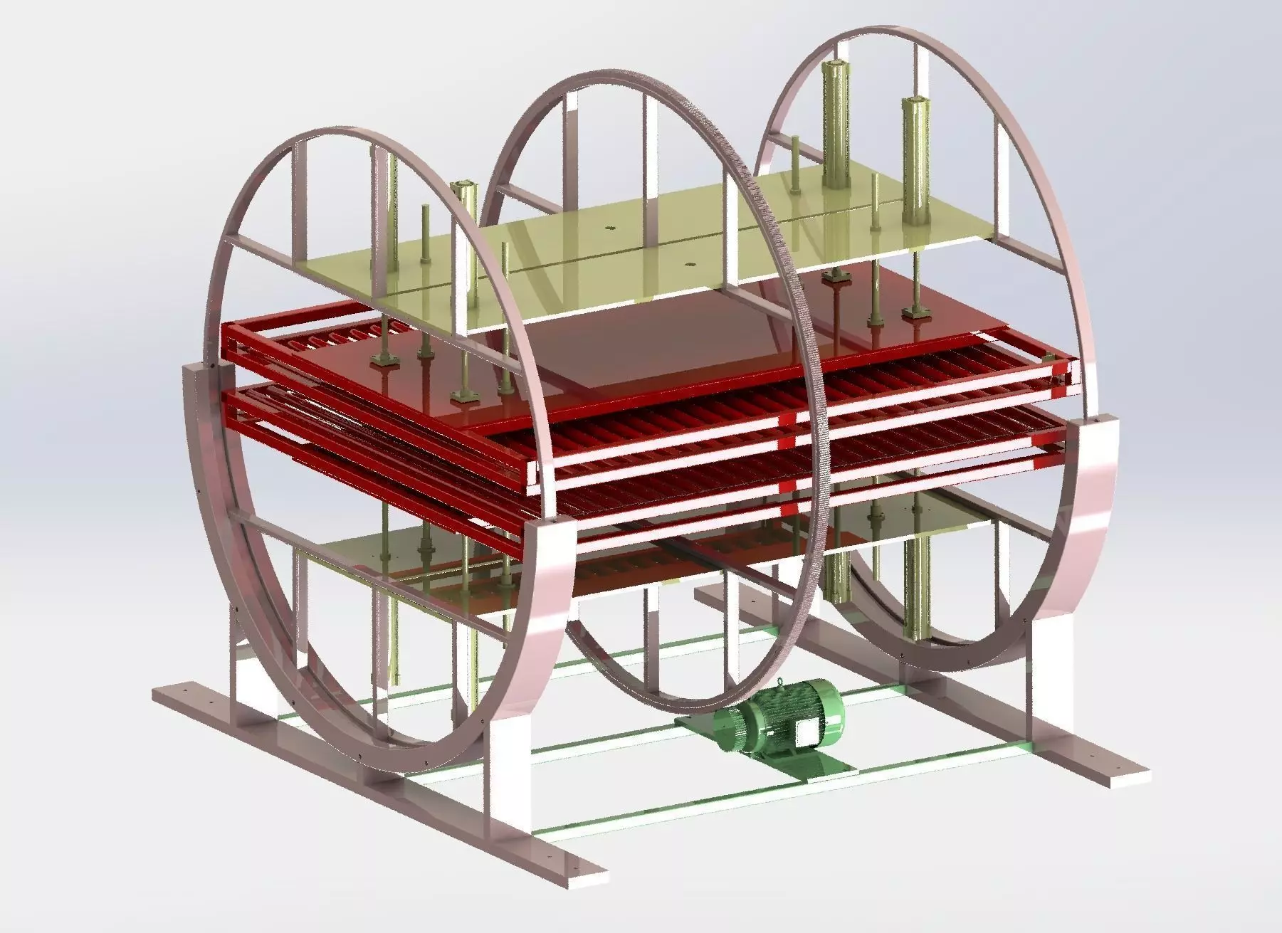 Double - station rotating conveyor 3D model_0