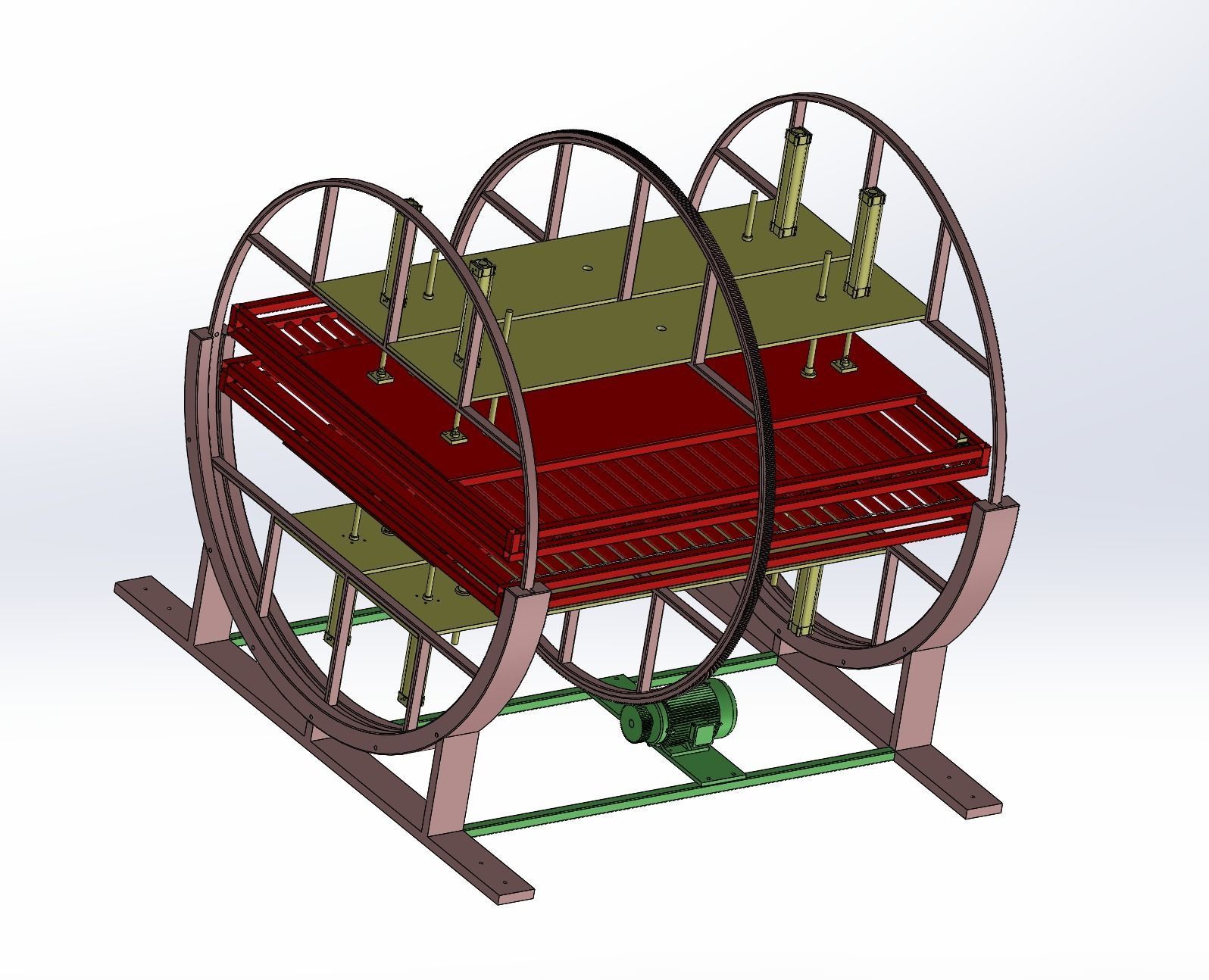 Double - station rotating conveyor 3D model_3