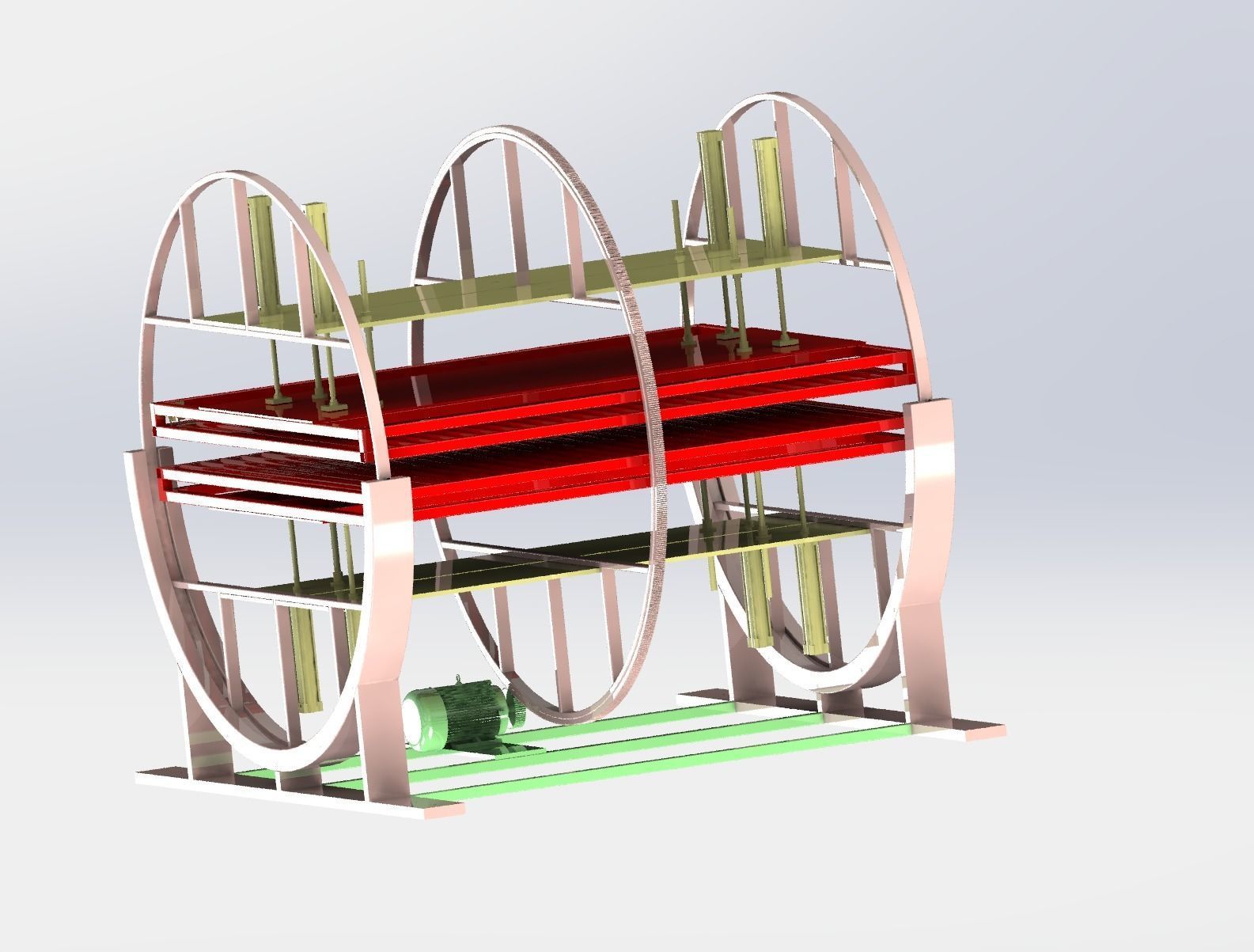Double - station rotating conveyor 3D model_1