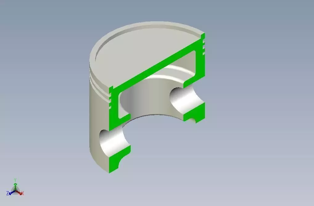 Piston with cover Free 3D model