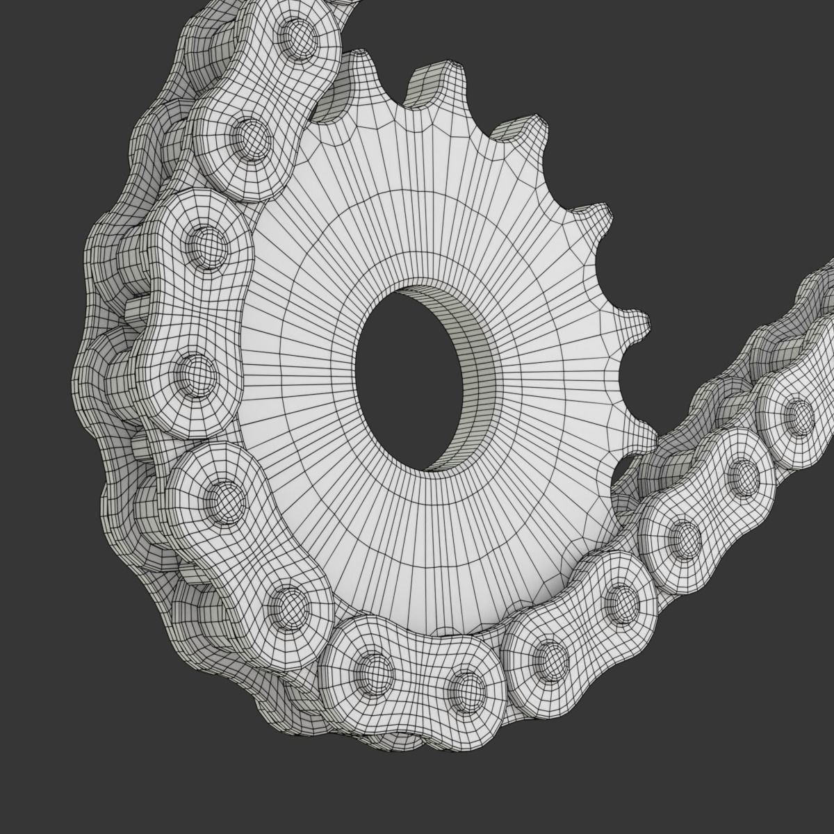 Editable roller chain without deformation along the curve 3D model_27