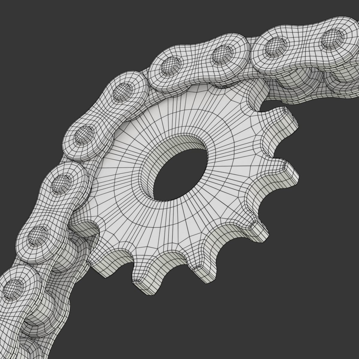 Editable roller chain without deformation along the curve 3D model_26