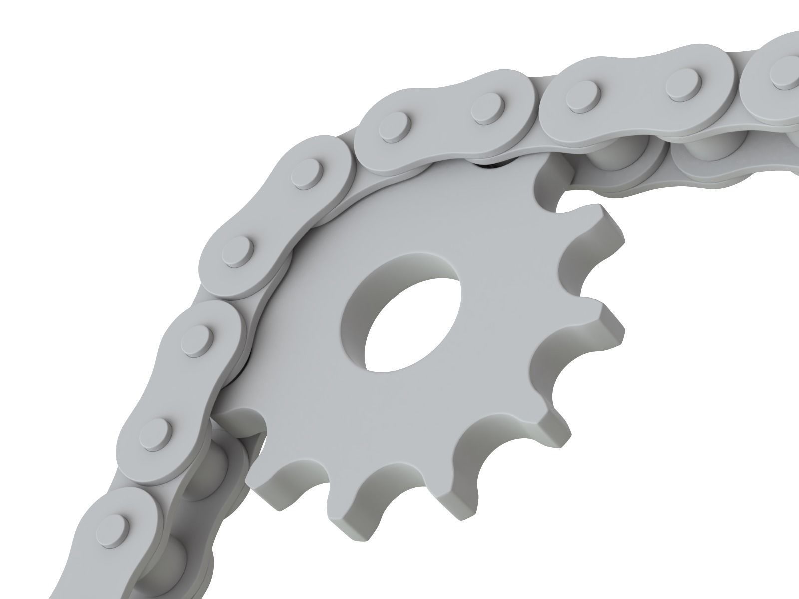 Editable roller chain without deformation along the curve 3D model_13