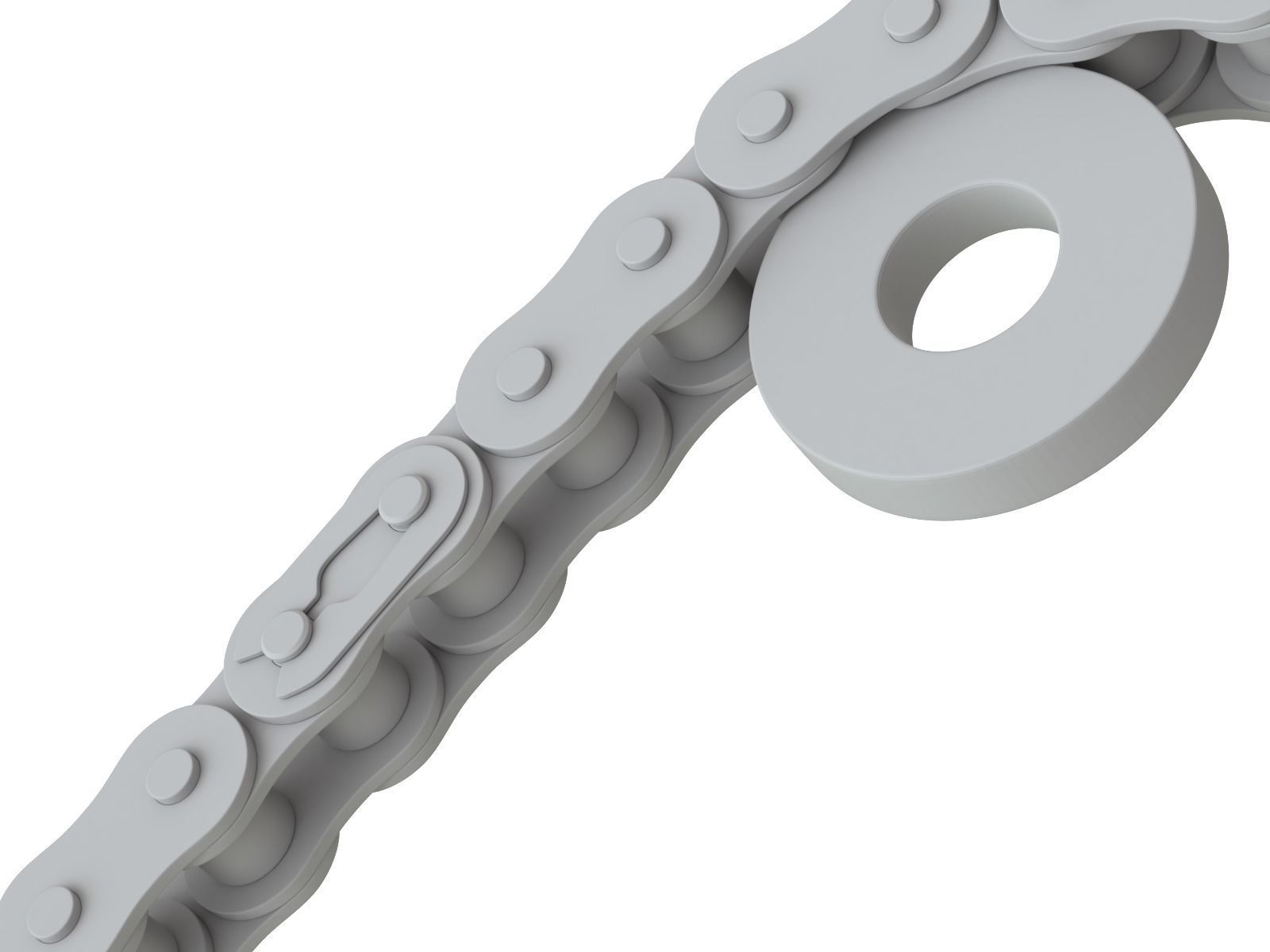 Editable roller chain without deformation along the curve 3D model_12