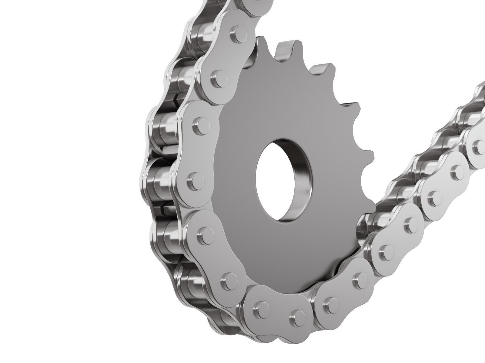 Editable roller chain without deformation along the curve 3D model_9