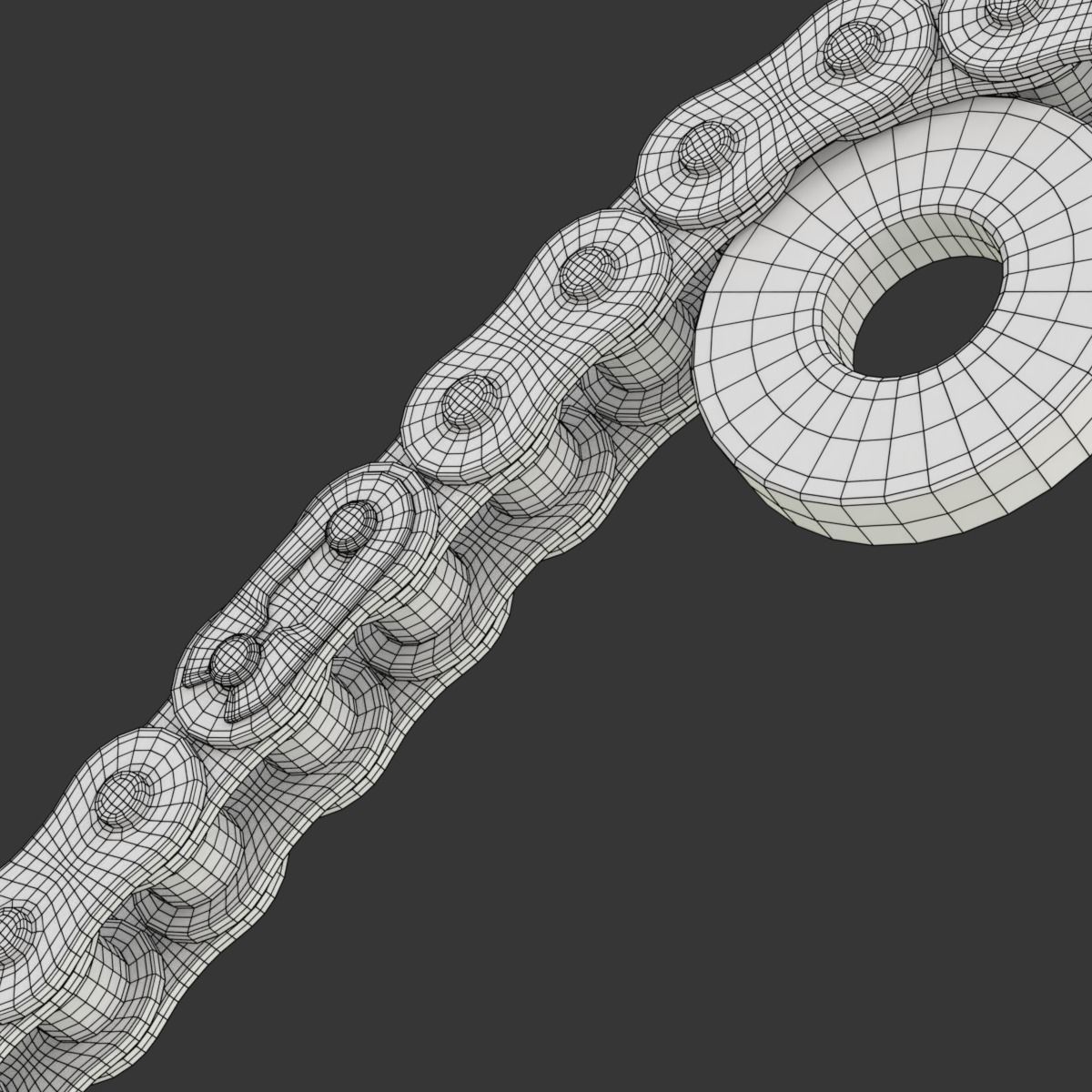 Editable roller chain without deformation along the curve 3D model_24