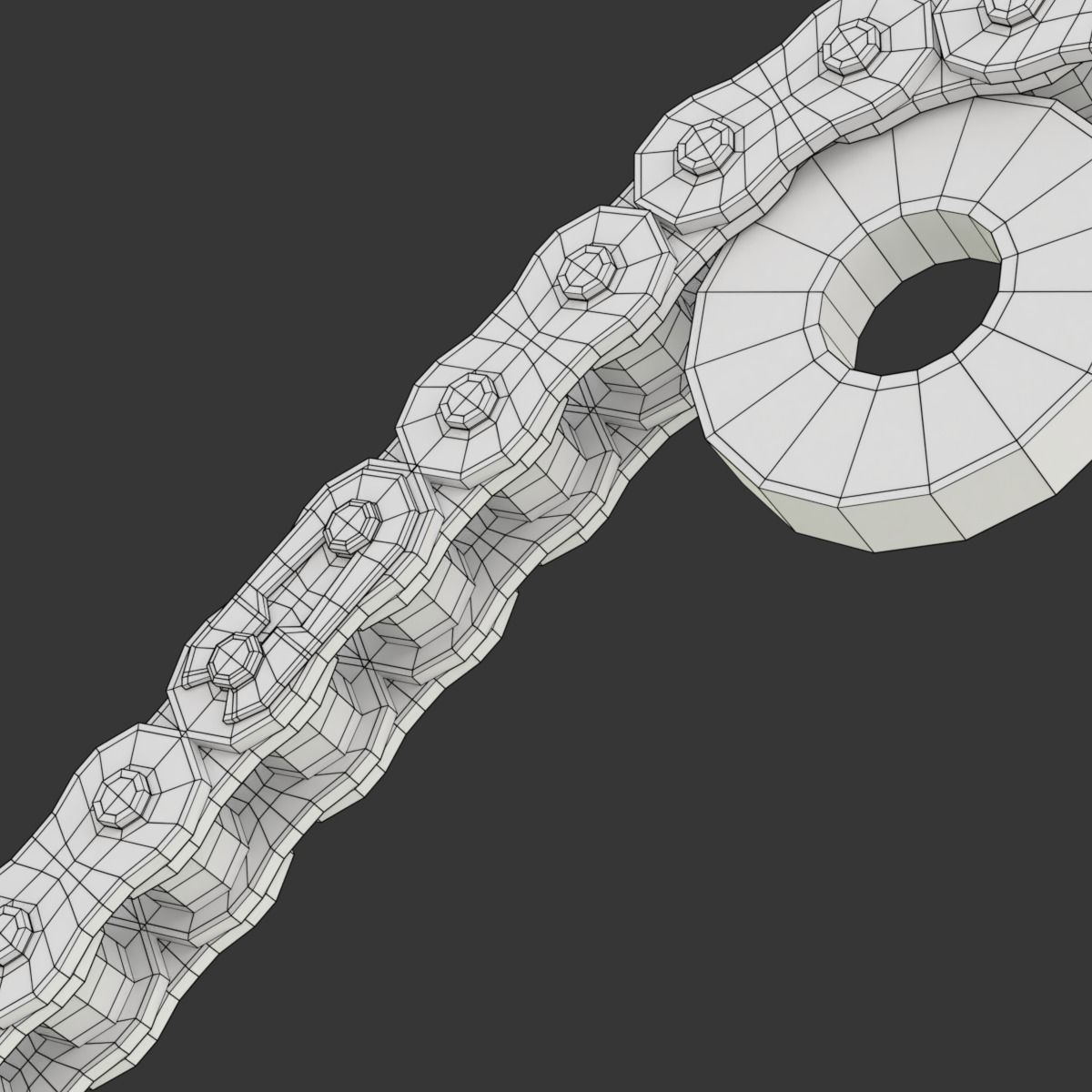 Editable roller chain without deformation along the curve 3D model_22