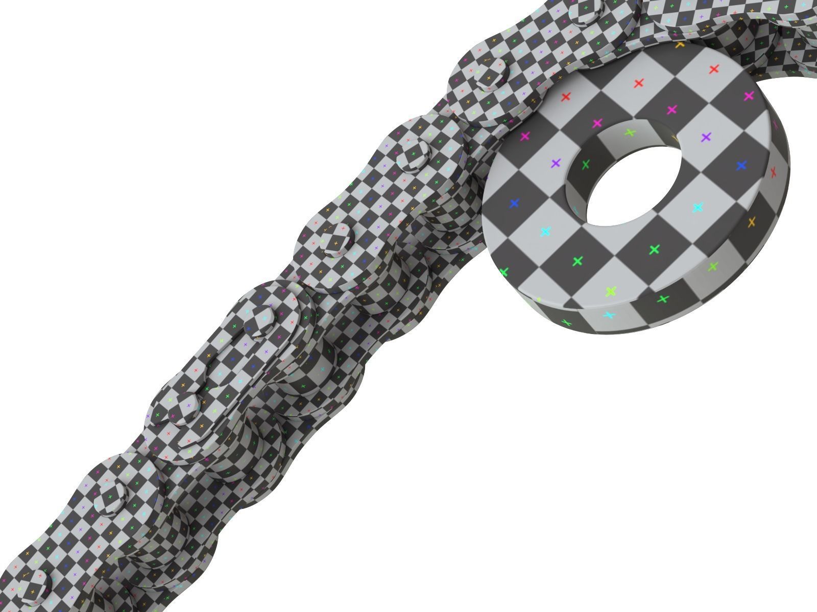 Editable roller chain without deformation along the curve 3D model_19