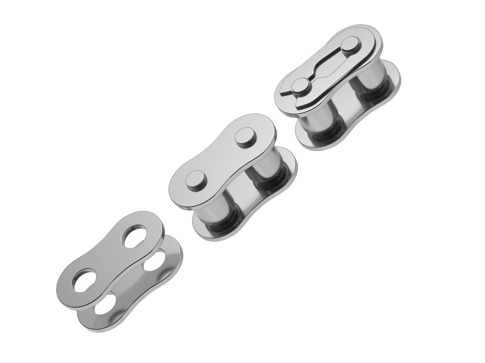 Editable roller chain without deformation along the curve 3D model_11