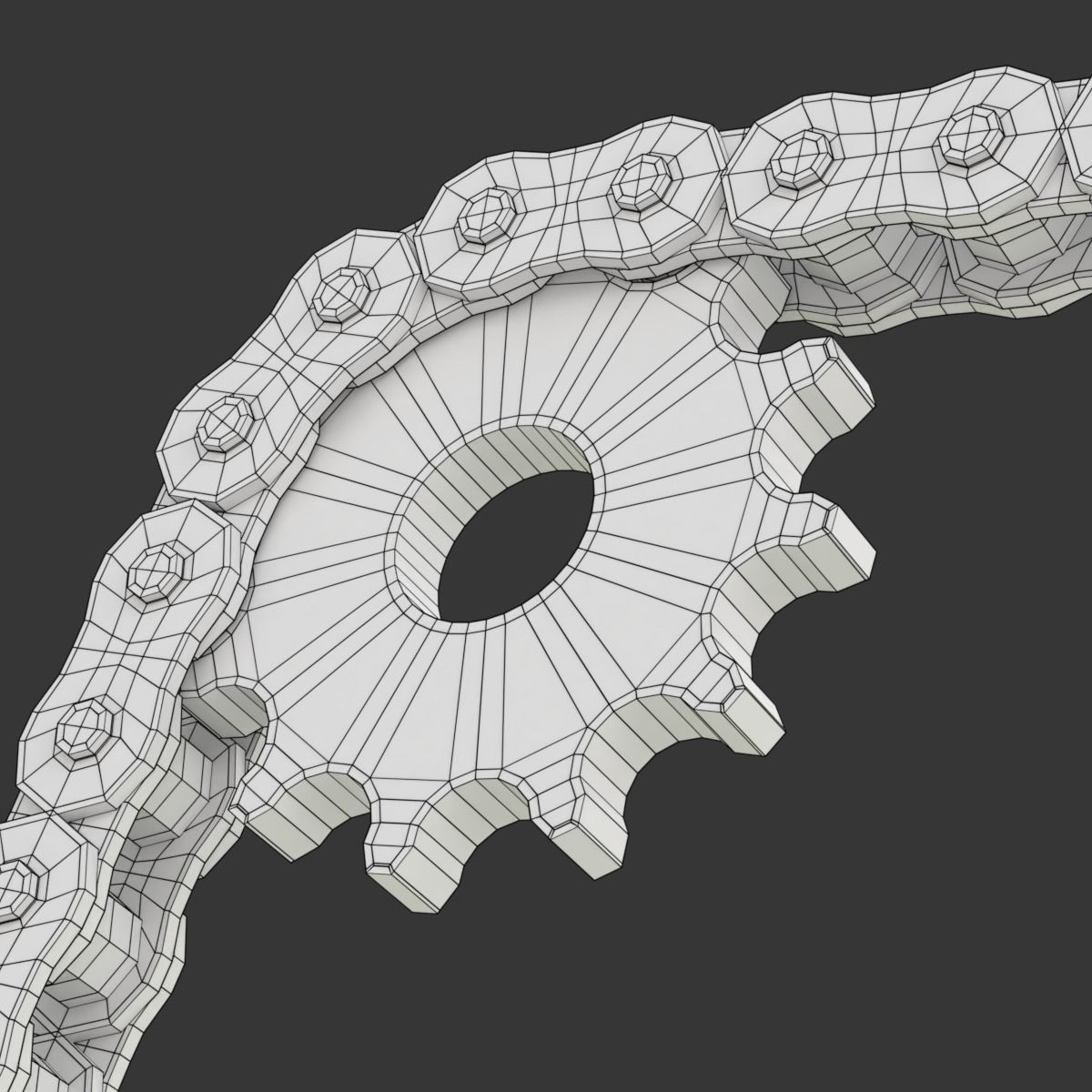 Editable roller chain without deformation along the curve 3D model_23