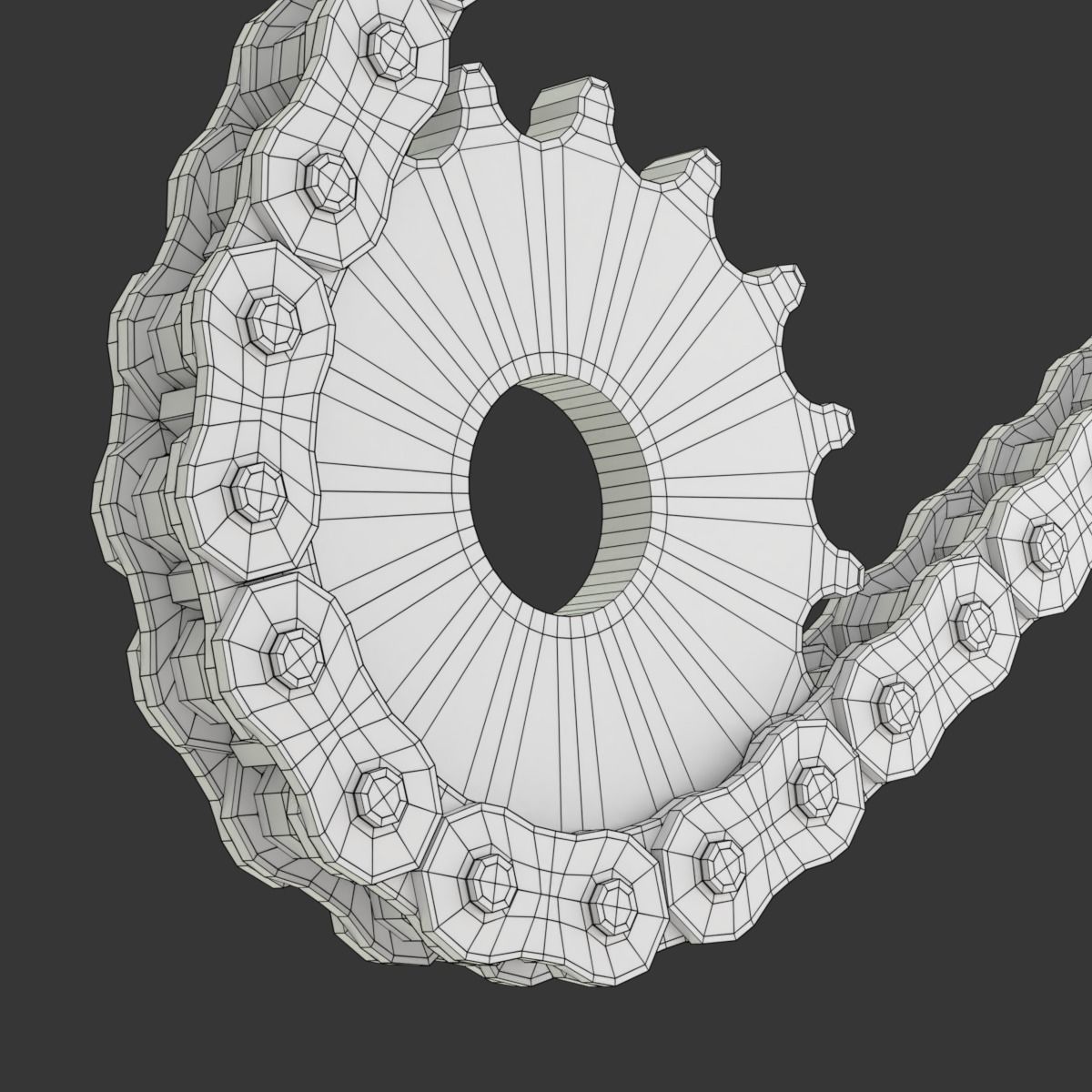 Editable roller chain without deformation along the curve 3D model_25
