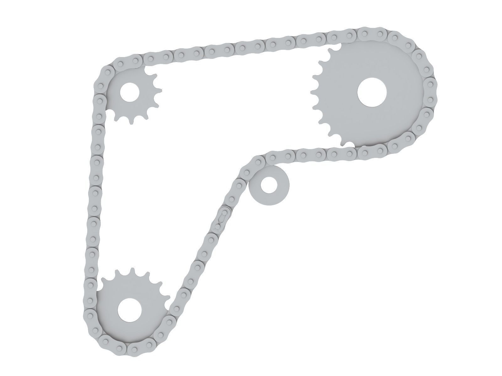 Editable roller chain without deformation along the curve 3D model_15