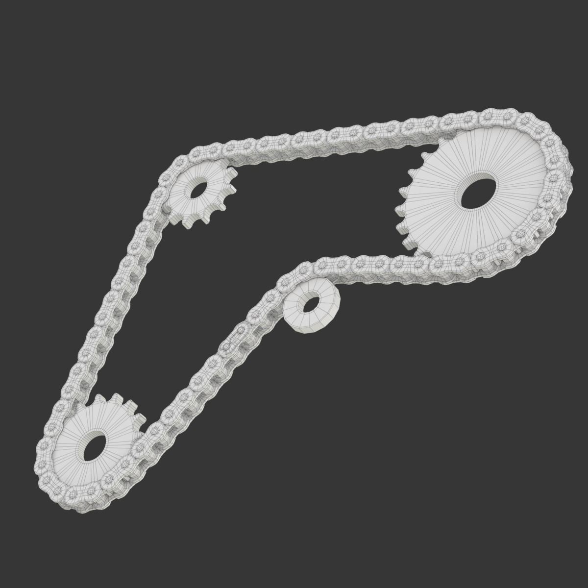 Editable roller chain without deformation along the curve 3D model_20