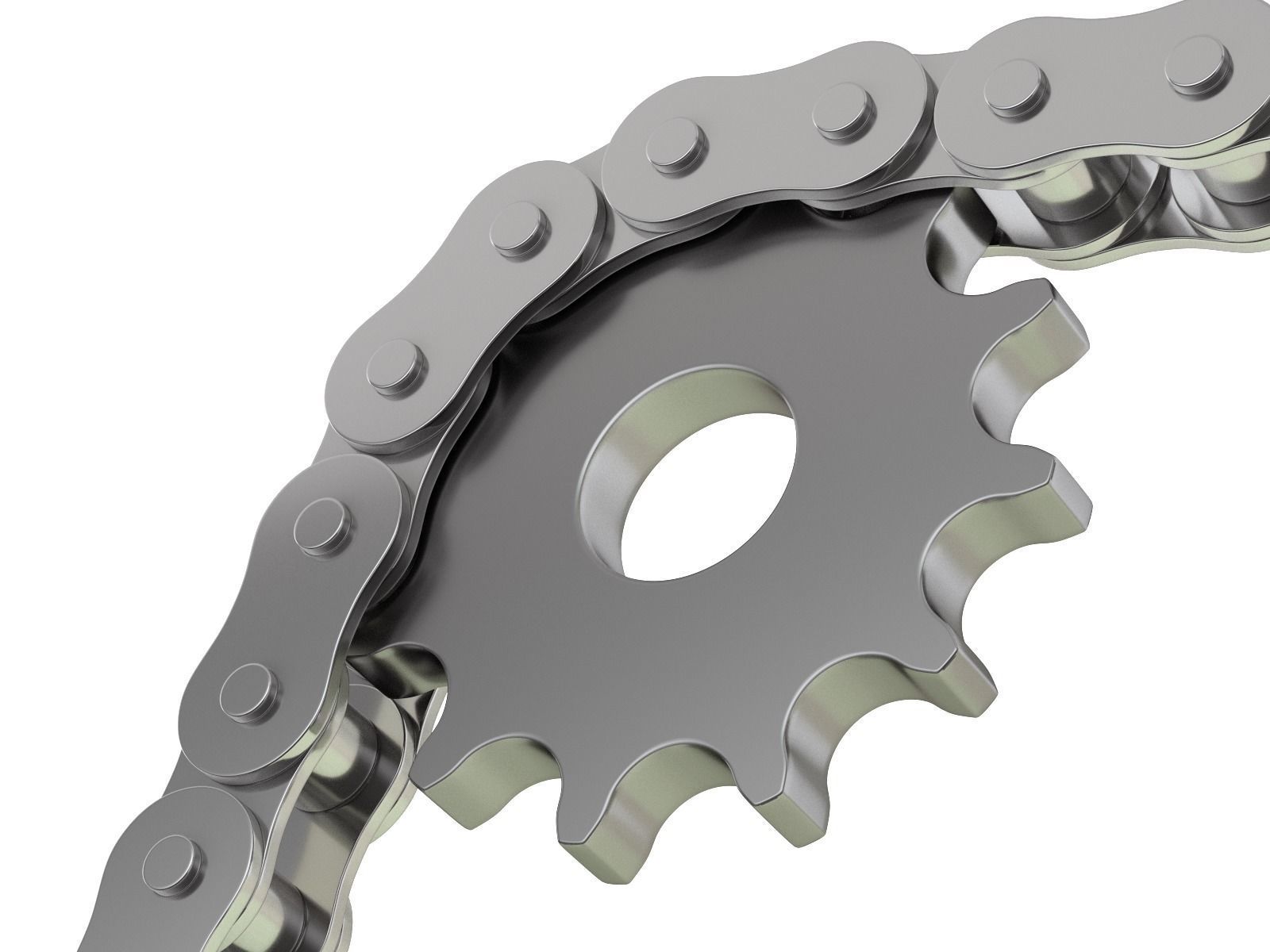 Editable roller chain without deformation along the curve 3D model_10