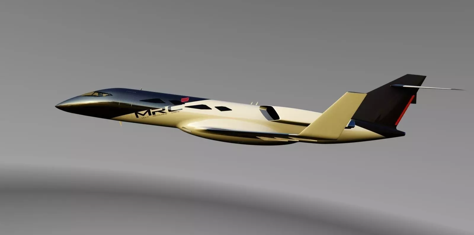 CONCEPT PRIVATE JET Low-poly 3D model_0