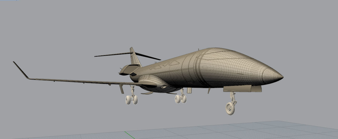 CONCEPT PRIVATE JET Low-poly 3D model_6