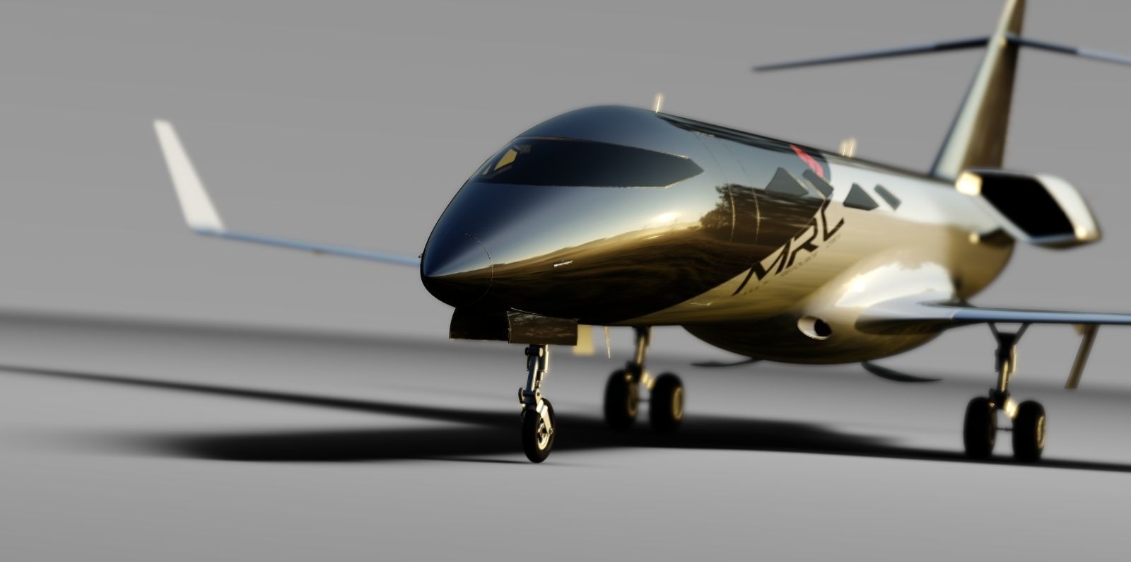 CONCEPT PRIVATE JET Low-poly 3D model_1