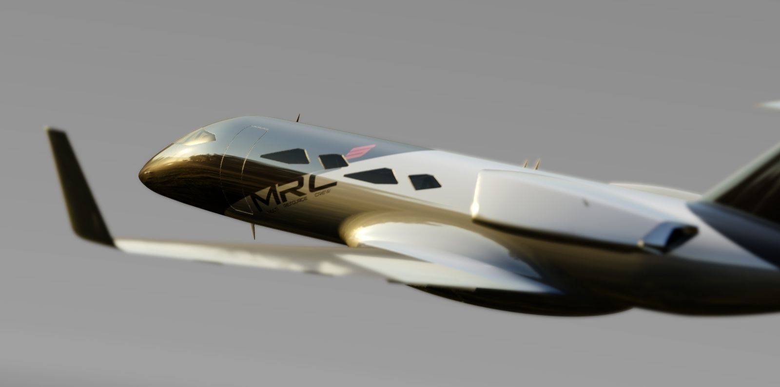 concept learjet Low-poly 3D model_4