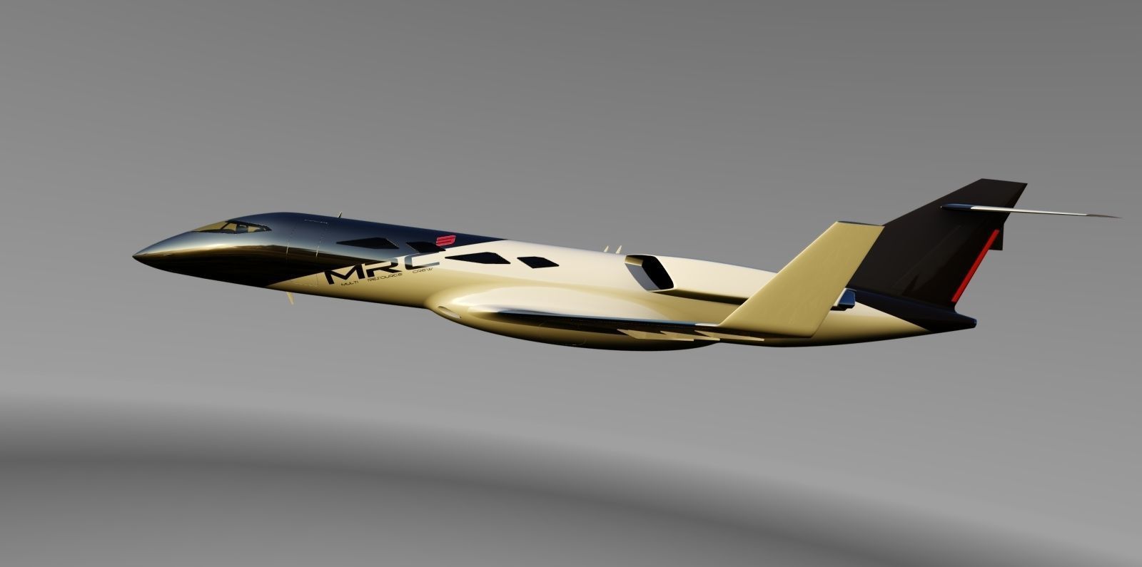 concept learjet Low-poly 3D model_5