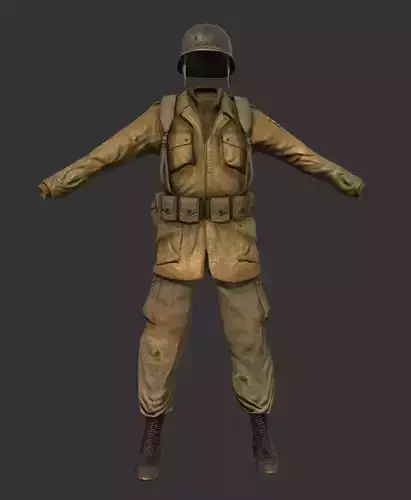 World War 2 American Soldier Uniform Low-poly 3D model