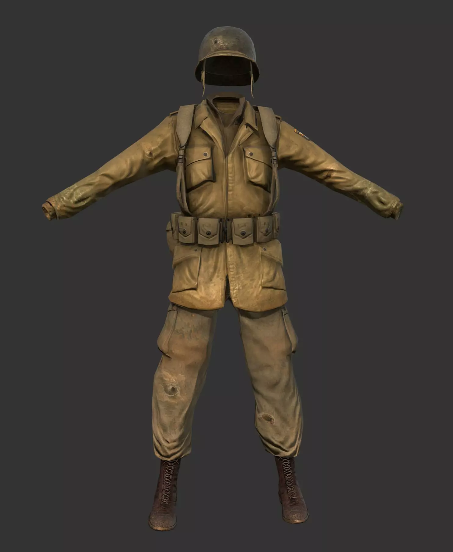 World War 2 American Soldier Uniform Low-poly 3D model