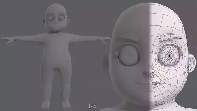 Base mesh boy character V06